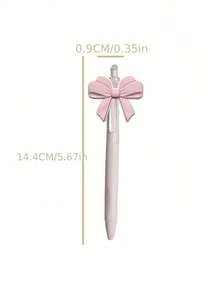 Zazumi 10pcs Elegant Pink Bow Pen - Pastel Pink & Tip Refillable Ballpoint Pens, Durable Plastic Party Favors For Weddings, Birthday, Christmas, Valentine'S Day, New Year - Ideal Gift For Women, Princess Theme - pink - View 6