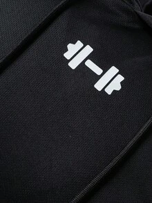 Acti Log 男式抽绳连帽黑色运动背心 - 黑色 - 查看 5