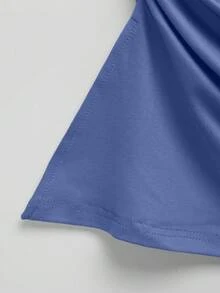 Comfortcana Women's Solid Color Pleated Bandeau Top - Blue - View 3