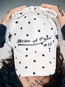 ROMWE Goth Women Baseball Cap - Beige - View 3