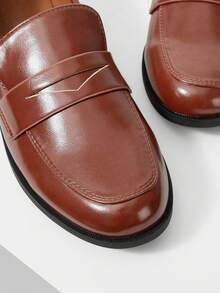 MOTF PREMIUM ZAPATOS DE MUJER MOCASINES DE PUNTA REDONDA DE CUERO PU - Marrón - Ver 6