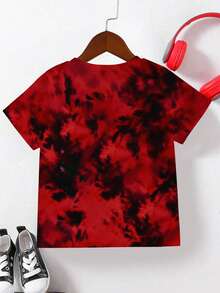 男童时尚舒适百搭圆领短袖T恤，酷炫67图案设计，宽松版型，春夏服装，时尚休闲装，春夏街头风，户外休闲，返校季，派对，适合户外野餐、街头摄影、校园、假期，也是馈赠佳品。 - 黑色 - 查看 2