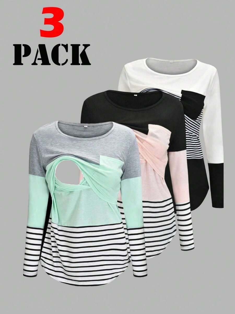 Maternity Blouses - 3PCS - View 1