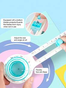Zazumi 360-Degree Rotary Circle Cutter, Manual Compass Cutter For Precise Round Holes In Paper, Film, And Craft Materials - Multicolor - View 6