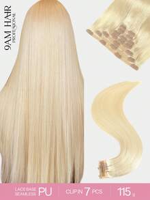 Seamless Clip In Hair Extensions Human Hair #613 Blond Remy Clip In Extensions Human Hair Invisible PU Skin Weft Natural Remy Hair Extensions Real Human Hair Clip Ins 14-22 Inch - S613 - View 1