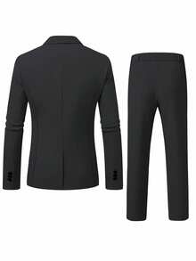Calvornis Men's Casual Business 2 Pieces Suit, Solid Color Suit Set Jacket And Pants, Simple Fashion Casual Daily Wear Wedding Suit Prom Suit Men, Suitable For Valentine's Day Anniversary And Other Occasions, It Is A Great Gift For Your Boyfriend Or Husband. Men Casual Suit Men Casual Suits Slim Fit Men Classy Clothes Men Blazer Suit Formal Men Clothes