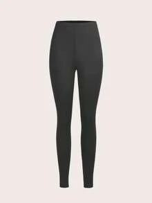 Tseoso 3件套休闲纯色高腰针织修身女士长款打底裤，春夏款 - 彩色 - 查看 6