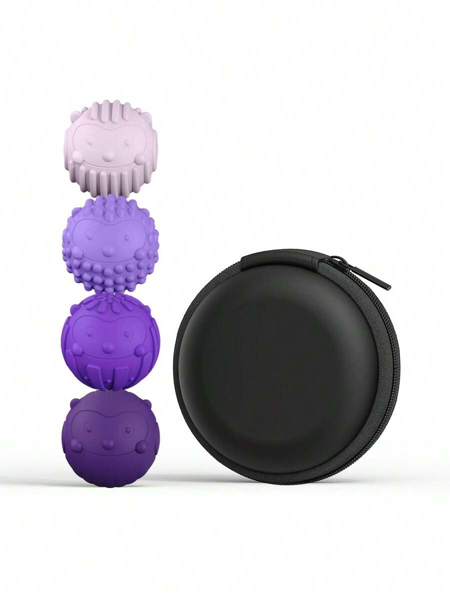 SHEIN Silicone Magnetic Stress Relief Balls - A Sensory Toy Set (4 Pieces) For Relieving Stress, Improving Focus, And Calming Emotions. - Multicolor - View 1