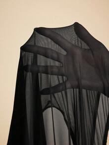 ROMWE Hippie 女士 Y2K 性感圣诞派对深 V 复古深 V 领露背街头风无肩带吊带背心搭配豹纹短裤（含抹胸文胸） - 黑色 - 查看 9