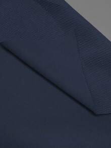 SHEIN Áo nỉ cổ tròn tay dài họa tiết sọc dọc trơn màu dành cho nữ - Màu xanh hải quân - Xem 5