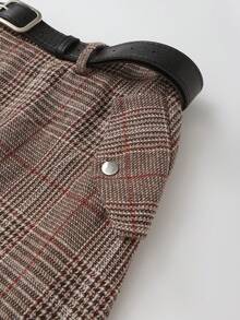 GlowEve CURVE Plus Size Women Fashionable Commuter Skirt, Autumn/Winter - Brown - View 6