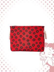 Betty Boop | ROMWE Lips & Cartoon Pattern Large Capacity Laundry Hamper/Basket - Red - View 4