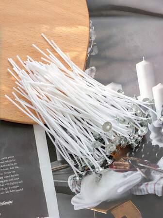 50根15厘米天然韧皮纤维蜡芯，适用于DIY蜡烛制作、家居工艺用品、手工大豆蜡香薰蜡烛、婚礼派对圣诞装饰礼品、放松礼品