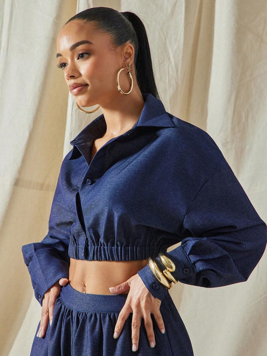 Vixey Ultramiękka bluzka z długim rękawem i guzikami z wiskozy