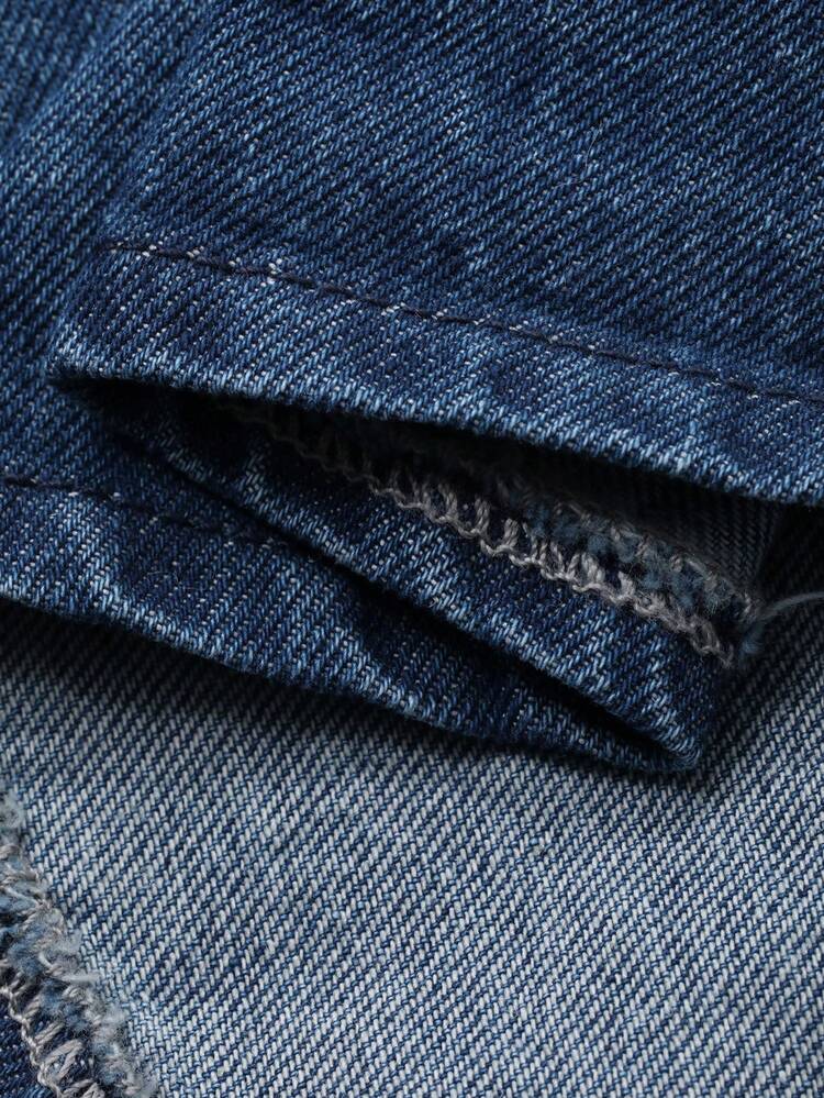 Women's Retro Palace Style Printed Lapel Loose Casual Denim Shirt