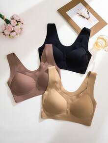 NudeFit 3件套可拆卸加厚舒适无痕粘性文胸，提拉提升 - 彩色 - 查看 8