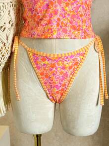 Swim Mod Casual Cute Tropical Ditsy Floral Halter Tankini Set - Multicolor - View 5