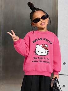 HELLO KITTY AND FRIENDS | SHEIN Young Girl Loose Fit Crew Neck Sweatshirt And Flare Leg Pants 2-Piece Set - Multicolor - View 2