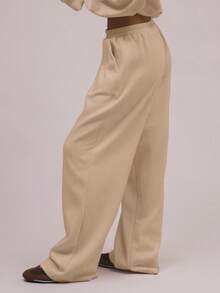 MUSERA Oversized Fleece Sweatpants Casual Lounge Joggers Winter Cosy - Apricot - View 3