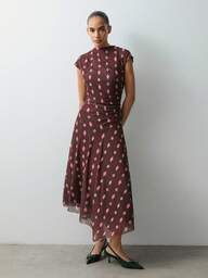 Maija שמלת קיץ אופנתית עם הדפס מלא ואסימטרית לנשים