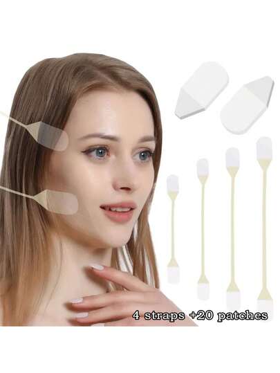 24pcs V-Shaped Face Lifting Tape + 4 Bands + 20 Patches, Transparent Skin-Colored Invisible Lifting Band, Face Contouring Makeup Tool,Makeup,Cheap,Room Decor,Vanity,Travel,Bedroom,Makeup Accessories,Puff,Makeup Blender,Powder Puff,Makeup Sponge,Cheap,Stocking Stuffers,Makeup,Makeup Tools,Cheap Stuff,Gifts,Gifts For Women,Christmas Gifts