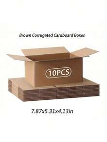 Small Item Shipping Boxes, 5.7x3.3x4.1inches, Single Wall, 32Lb/Sq Inch, Brown Corrugated Cardboard Mailer Box With Lids For Mailing Packaging, Gift Boxes For Wrapping Presents - Brown - View 22