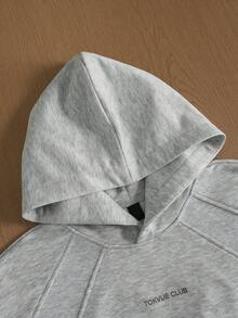 Manfinity Hypemode Men's Casual Gray Letter Print Hoodie - Grey - View 5