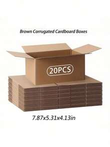 Small Item Shipping Boxes, 5.7x3.3x4.1inches, Single Wall, 32Lb/Sq Inch, Brown Corrugated Cardboard Mailer Box With Lids For Mailing Packaging, Gift Boxes For Wrapping Presents - Brown - View 21
