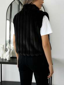 Women Sweater Vests - Black - View 2