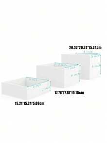 Three Pieces White Acrylic Display Box Base Stand For Baking Cakes, Three-Dimensional Hollow Display Stand, Wedding, Party, Baptism, Birthday Dessert Plate - White - View 9