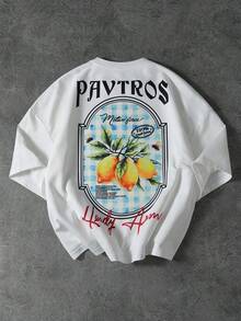 PAVTROS Áo thun nam dáng rộng in hình trái cây mùa hè nhiều màu sắc, áo thun đồ họa vintage, áo thun oversized nam, áo thun ngắn tay mùa hè nam, thời trang đường phố. - trắng - Xem 6