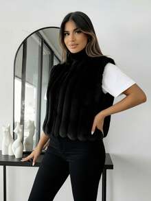 Women Sweater Vests - Black - View 1