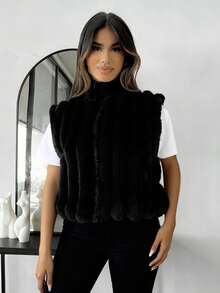 Women Sweater Vests - Black - View 3