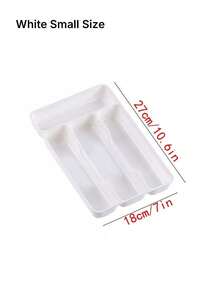 1PC Japanese Style Silverware Organizer, Multi-Compartment Drawer Tray For Forks, Spoons, Knives, Chopsticks, Space Saving Kitchen Utensil Storage Box, Perfect For Home.