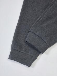 SHEIN 女童休闲字母图案卫衣套装 - 深灰色 - 查看 6