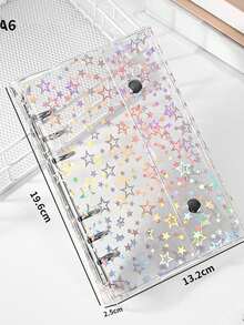 Set de classeur à anneaux transparent et coloré au format A6 A7 M5, avec couverture de classeur minimaliste à 6 anneaux, livre d'autocollants, album de timbres, colle, agenda personnalisable, journal, cahier coloré - Multicolore - Voir 12