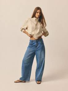 Aralina 女士休闲优雅轻盈高领飞行员夹克，完美适用于圣诞派对、新年派对、各种活动季和派对季的着装。 - 棕色 - 查看 5