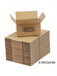Small Item Shipping Boxes, 5.7x3.3x4.1inches, Single Wall, 32Lb/Sq Inch, Brown Corrugated Cardboard Mailer Box With Lids For Mailing Packaging, Gift Boxes For Wrapping Presents - Brown - View 23