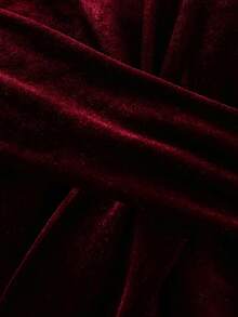 Franclia Váy Maxi Maxi Cổ Chữ V Sâu Màu Nhung Burgundy | Đầm Dạ Hội Tay Dài Kiểu Pháp Thanh Lịch Cổ Điển Xếp Ly - Màu Đỏ Sâu - Xem 5