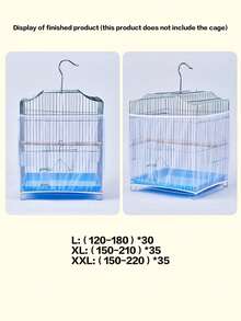 1pc Birdcage Cover, Splash-Proof Mesh Netting With Embroidered Patterns For Parakeet Cage - White - View 14