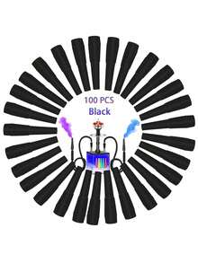 100个一次性水烟嘴，独立包装，混色，适用于大多数水烟嘴柄，塑料材质，无毛刺，礼盒包装 - 均碼 - 查看 11