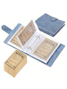 一套皮革种子信封收纳册，包含25张补充页、50个种子信封袋，防水防霉，是收纳物品的理想之选。也可用于存放相册。多功能，适用于多种场景，便携易用，皮革材质，易于清洁。