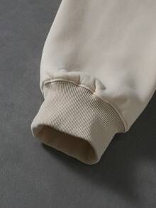 PAVTROS Men's Drop Shoulder Long Sleeve Casual Loose Short Hoodie Y2k Hoodie,Streetwear - Khaki - View 11