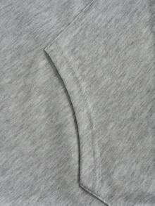 Manfinity Hypemode Men's Casual Gray Letter Print Hoodie - Grey - View 7