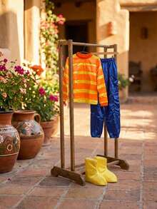 Conjunto para niño estilo caricatura animada, diseño de rayas coloridas y detalles llamativos, confección con tela suave y cómoda, pantalón recto holgado, cuello redondo, manga larga, primavera/otoño, disfraz ideal para fiestas, presentaciones y Halloween infantil - Multicolor - Ver 3