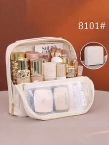 Nowa kosmetyczka o dużej pojemności z PU, wodoodporna, damska kosmetyczka, przenośna kosmetyczka podróżna, torba o unikalnym designie, dekoracja pokoju, torby, kosmetyczka, toaletka, podróż, kosmetyczka - Wielokolorowe - Zobacz 9