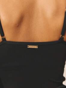 Aralina Débardeur ajusté pour femmes, parfait pour le style activewear ou sportswear. Idéal pour Noël et le Nouvel An - Noir - Voir 3