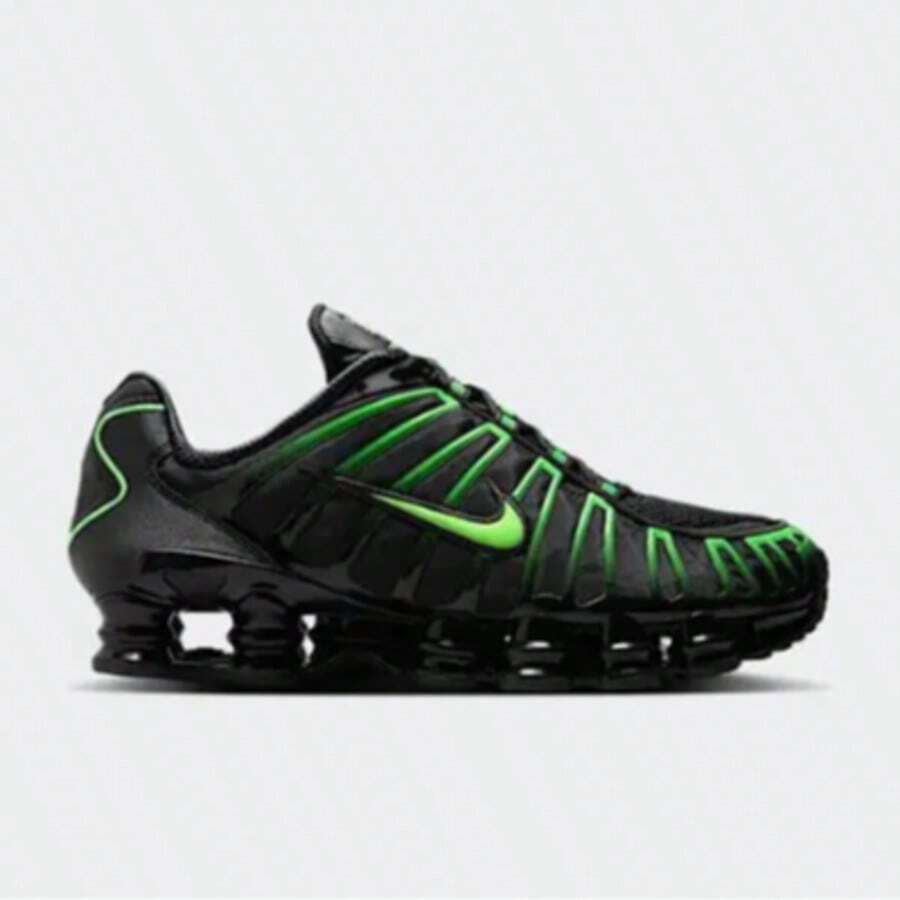 Nike Shox TL - Black/Black/Green Strike - View 1