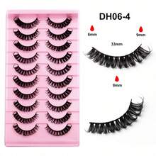 10 Pairs D Curl Russian Strip False Eyelashes Natural Look Fluffy Faux Mink Lashes Volume Wispy Long Foxy Eye Lifting Look Fake Eyelashes - Criss Cross lashes - View 8