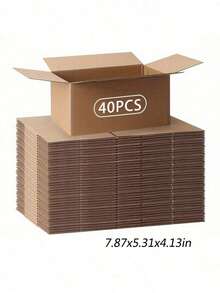 Small Item Shipping Boxes, 5.7x3.3x4.1inches, Single Wall, 32Lb/Sq Inch, Brown Corrugated Cardboard Mailer Box With Lids For Mailing Packaging, Gift Boxes For Wrapping Presents - Brown - View 15